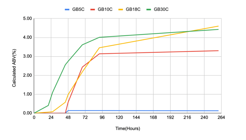 WLP548 Strain GB Graph Temp